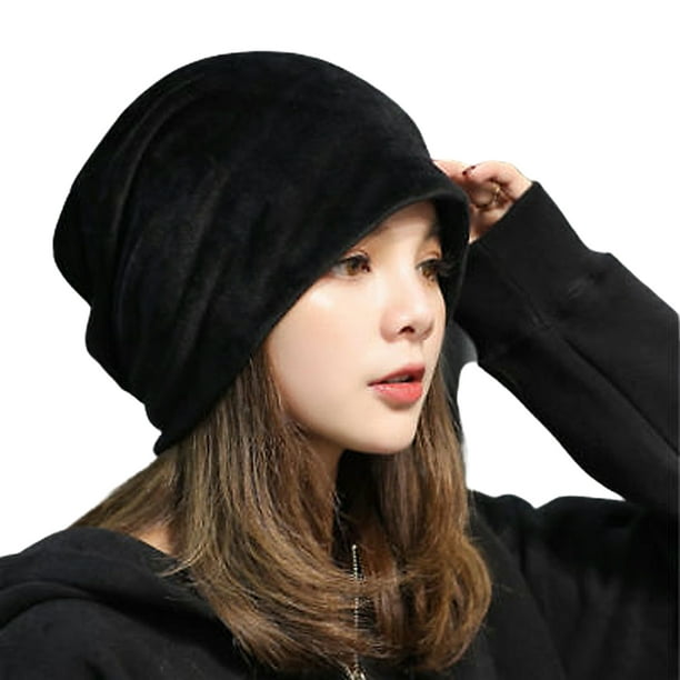 Blue Silk Slouchy Hat women/'s winter beret